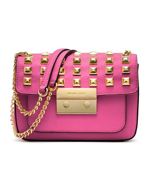 michael michael kors small sloan studded shoulder bag|Michael Kors extra small handbags.